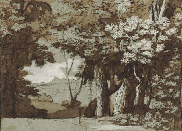 Claude Lorrain: A wooded landscape