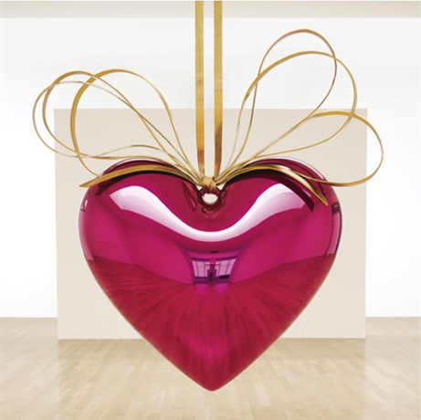 Jeff Koons: Hanging Heart (Magenta/Gold) / 2007