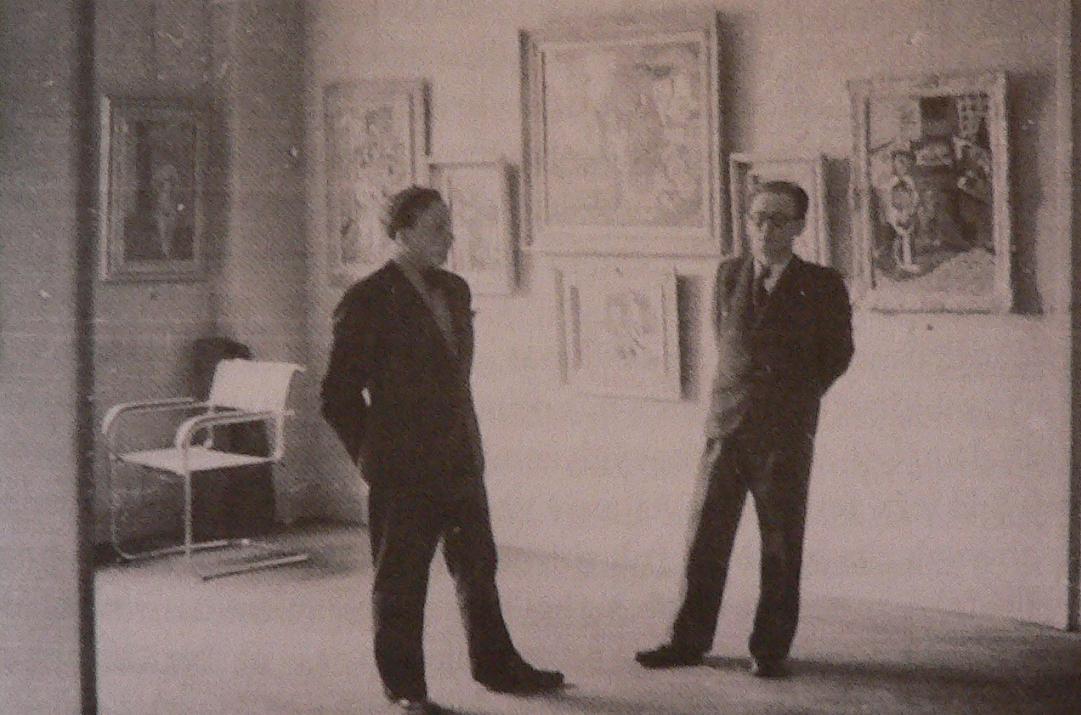 Endre Nemes a Jakub Bauernfreund v galerii dr. Feigla, 1936