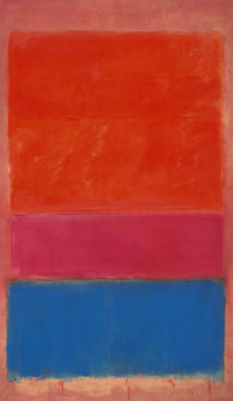 Mark Rothko: NO. 1 (ROYAL RED AND BLUE) / 1954 / olej na plátně / 288,9 x 171,5 cm /  75,122,500 USD 
